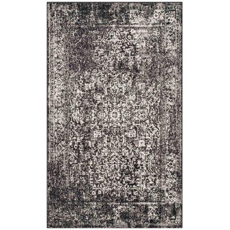 Safavieh 4 x 6 ft. Evoke Power Loomed Small Rectangle Area Rug, Black and Grey EVK256R-4